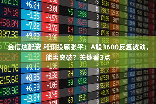 金信达配资 和讯投顾张平：A股3600反复波动，能否突破？关键看3点